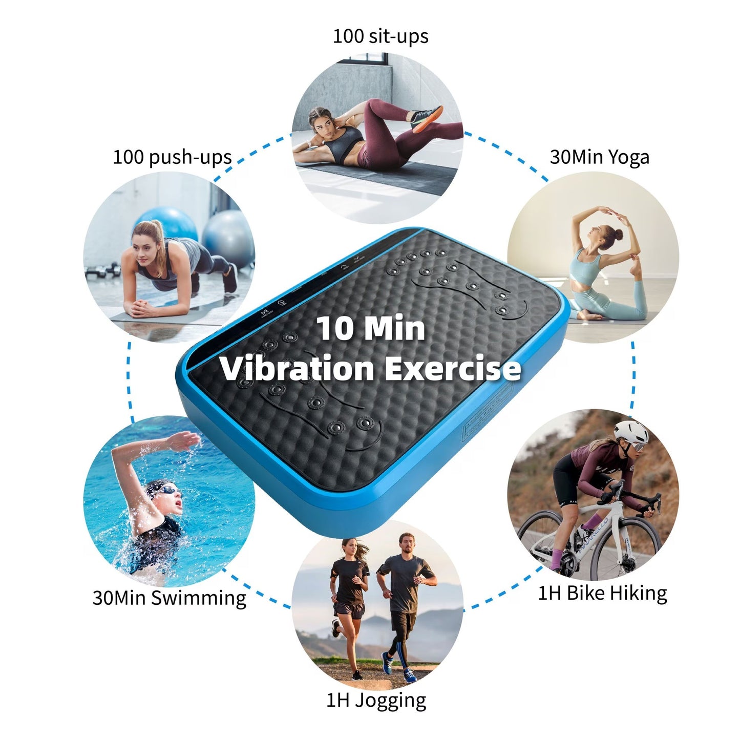 Vibration Plate Exercise Machine, Whole Body Fitness Platform For Lymphatic Drainage, Vibrating Shaker Board With 120 Speed Levels, Weight Loss And Fat Burner Workout Equipment For Women And Menwhite