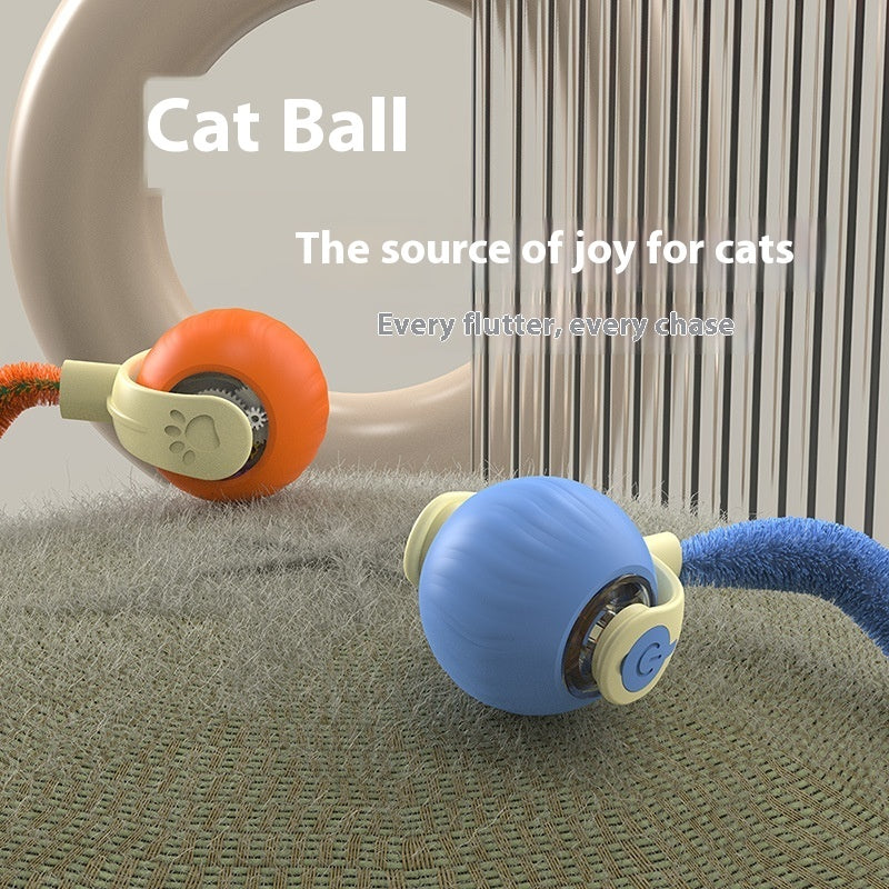 Pet Tug Ball Toy Motion-Activated Interactive Pets Cat Rolling Ball Toy With Bird Chirping Sound Pet Kitten Teaser Game Pet Products