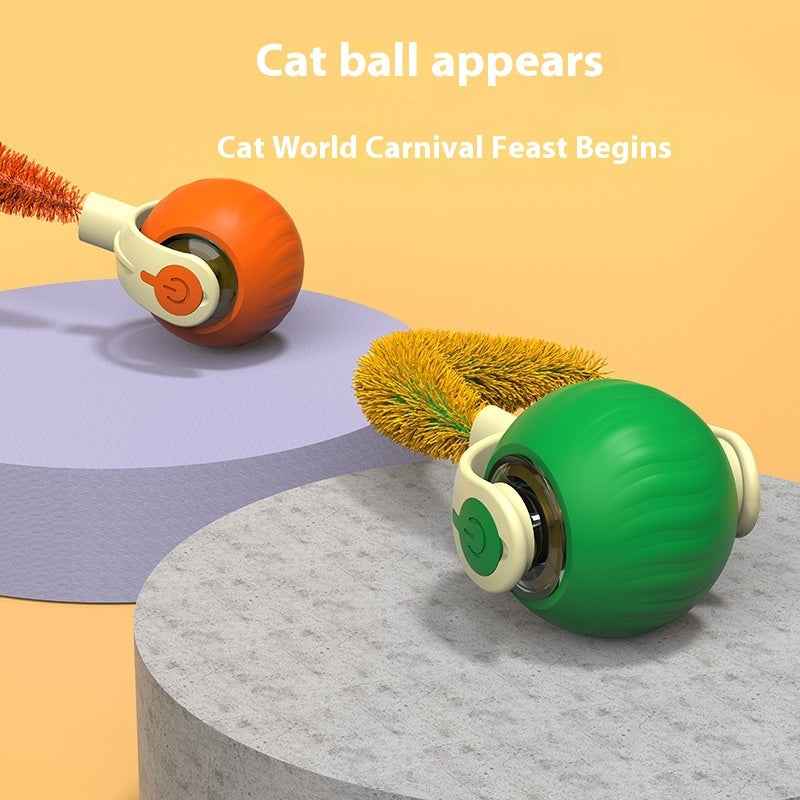 Pet Tug Ball Toy Motion-Activated Interactive Pets Cat Rolling Ball Toy With Bird Chirping Sound Pet Kitten Teaser Game Pet Products